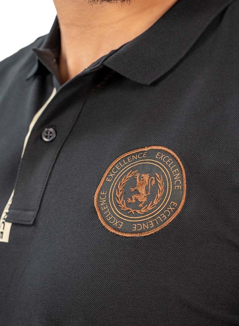 جيوردانو بولو رجالي بقصة ضيقة وأكمام قصيرة وتطريز - Image 3